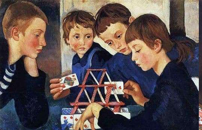Зинаида Серебрякова «Карточный домик» (1919) фрагмент / Фото: getdailyart.com