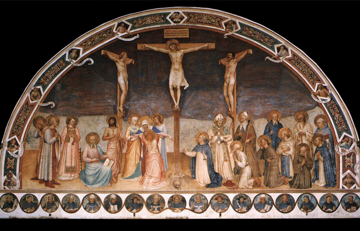 Распятие и святые. Фреска монастыря Сан-Марко