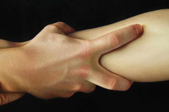 Гиперреальное рукопожатие в картине Salto de Fe от Омара Ортиза (Omar Ortiz)
