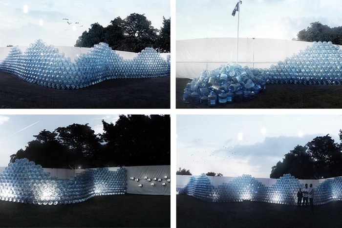 Waving Wall – инсталляция из бутылок ради экономии воды