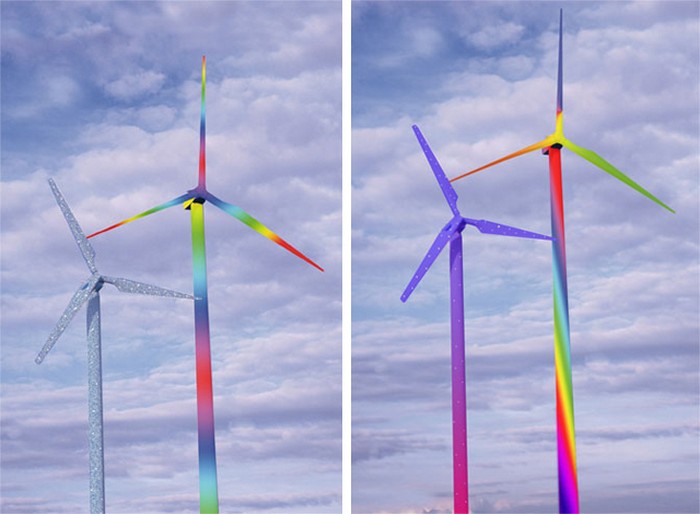 Aero Art installation – рисунки на ветряках