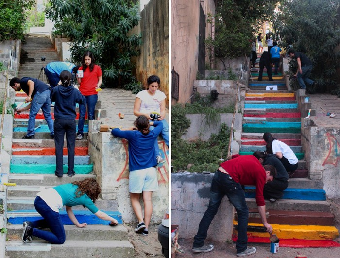 Paint up! - цветные лестницы Бейрута от Dihzahyners