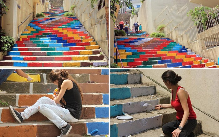 Paint up! - цветные лестницы Бейрута от Dihzahyners