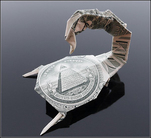 Оригами из долларовых банкнот от Крейга Сонненфилда (Craig Sonnenfeld)