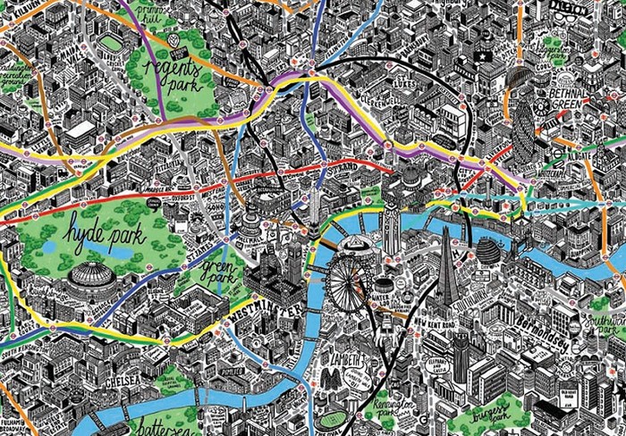 London by hand – нарисованная от руки карта Лондона
