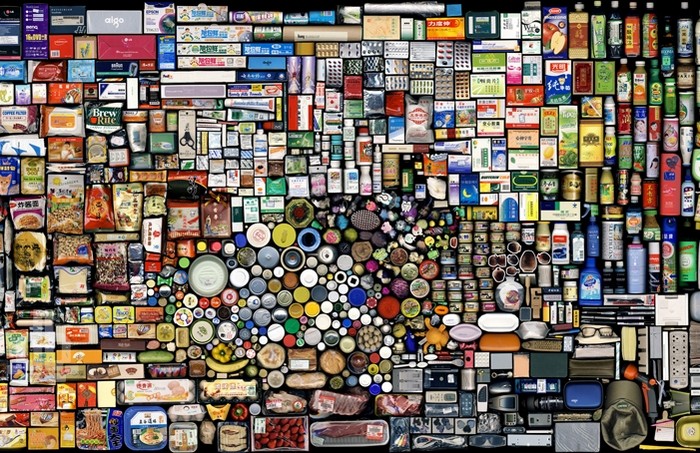 Мусорная мозаика. Работы от Hong Hao