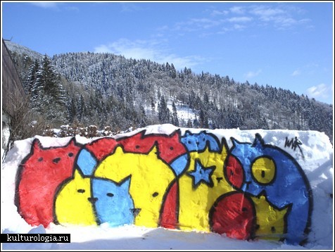 Граффити на снегу