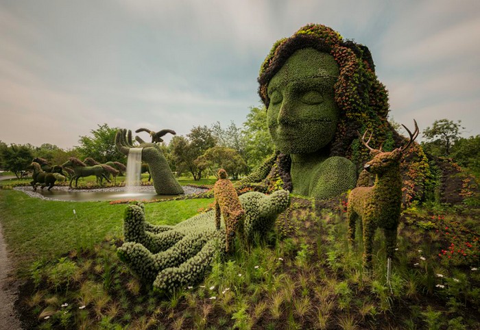 Зеленые садово-парковые скульптуры на выставке Mosaicultures Internationales Montreal 2013