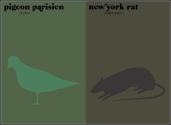 Париж против Нью-Йорка. Серия сравнительных иллюстраций