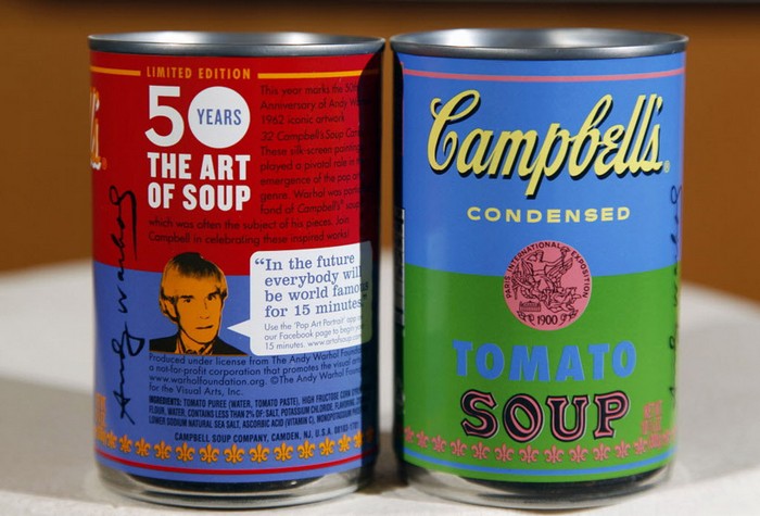 Партия супа Campbell с дизайоном от Энди Уорхола