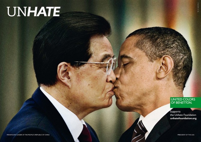 Лидер Китая Ху Дзиньтао и Барак Обама, Unhate, United Colors of Benetton