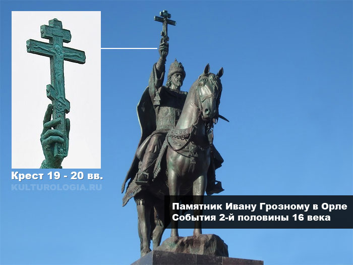 Напрестольный крест в руке Ивана Грозного в Орле.
