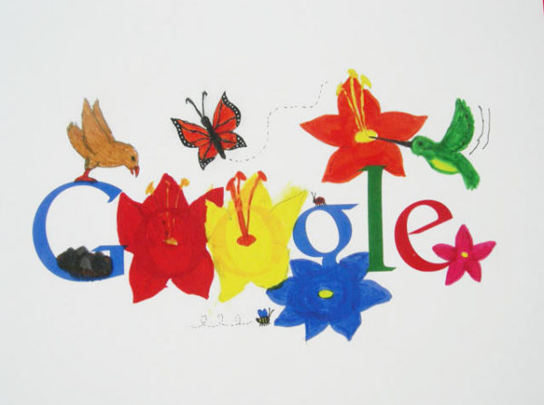 Дети рисуют логотип Google