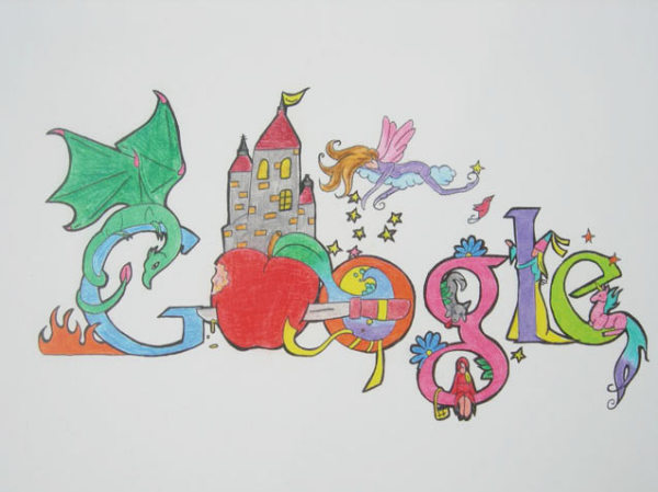 Дети рисуют логотип Google