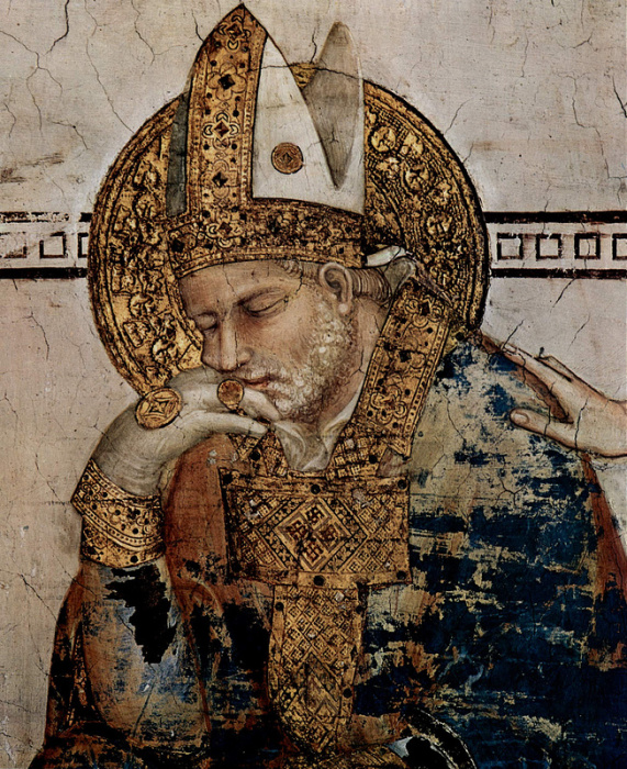 Фреска Симоне Мартини «Видение святого Амвросия» (1285-1344).