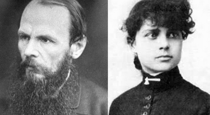 Русский писатель Достоевский и переводчица его романов на английский Констанс Гарнетт.