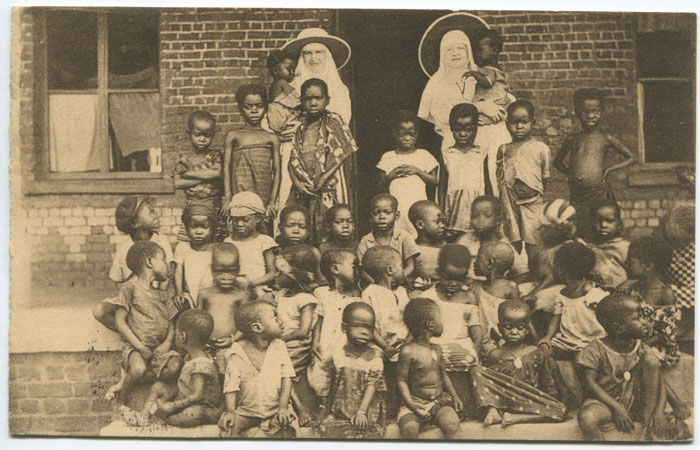 Бельгийская открытка миссионерского детского дома в Конго.