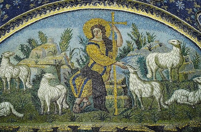 Раннее изображение Христос - Добрый Пастырь.