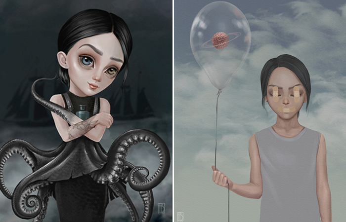На грани поп-сюрреализма и лоуброу арта: волшебные иллюстраций Айи Битик из Казахстана 