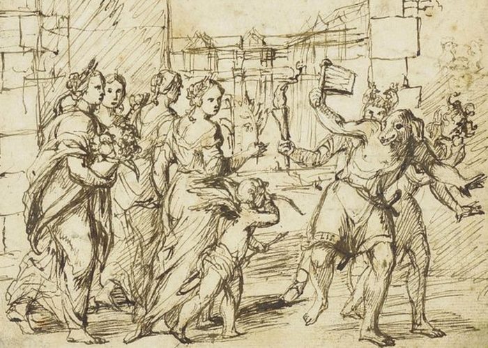 Фестиваль Луперкалии в Риме. Картина Адама Эльсхаймера (1578-1610).