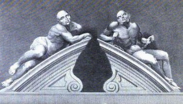 «Меланхолия» и «Буйное помешательство» работы Кая Габриэля Сиббера (1680).