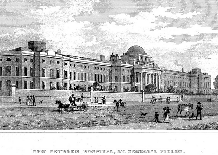 Бетлемская больница в Сент-Джордж Филдс, 1828 год.