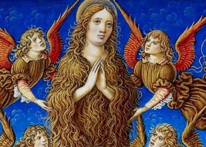 Средневековое искусство: Мария Магдалина, покрытая волосами.