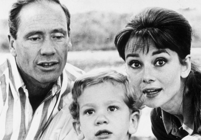 Одри Хепберн, Мела Феррер и их сын Шон.