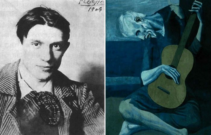 Побло Пикассо и его картина *Старый гитарист*