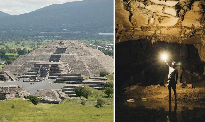 Обнаружен секретный туннель под пирамидой Луны в Мексике.