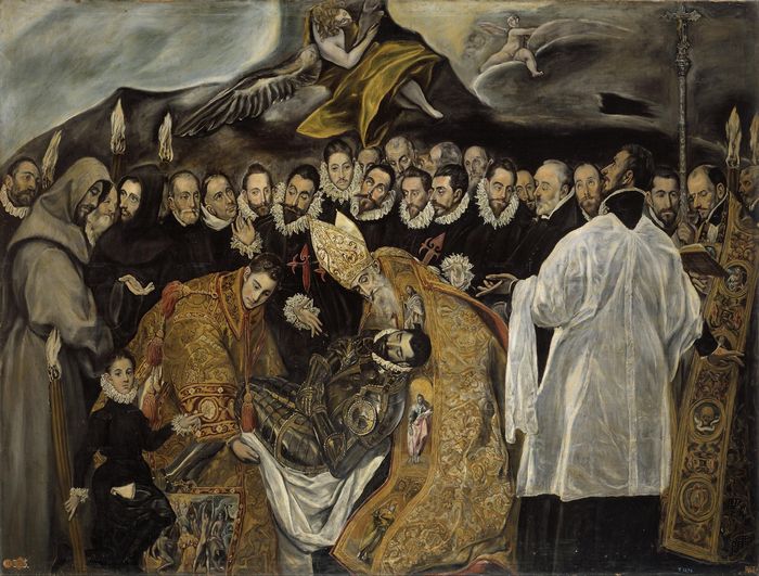 Фрагмент картины Эль Греко *Погребение графа Оргаса*