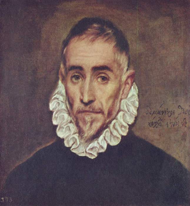 Портрет пожилого мужчины (предположительно, автопортрет Эль Греко). Написан около 1600 года.