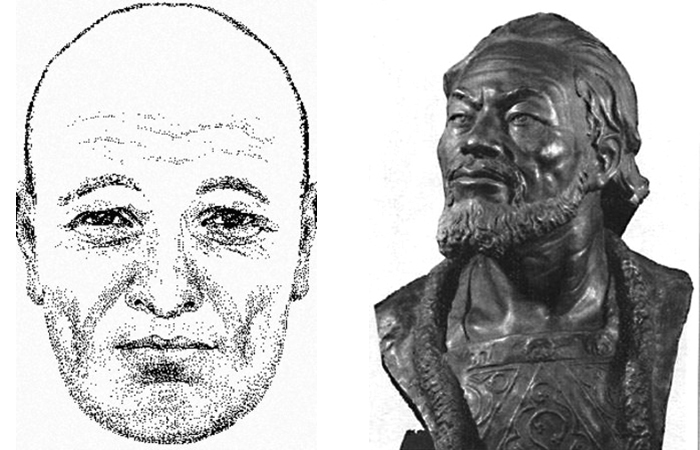Как выглядел Андрей Боголюбский: реконструкция выполненная В.Н. Звягиным (слева) и М.М. Герасимовым (спрва).