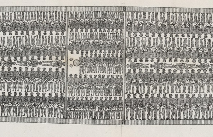 Корабли работорговцев вмещали от 350 до 600 человек.