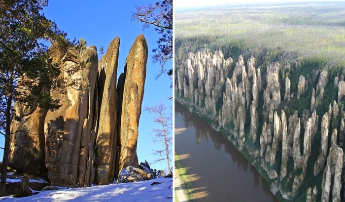 Удивительные природные столбы в России.