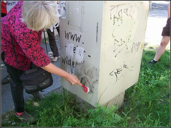 Бабушка-антифашист воюет с граффити