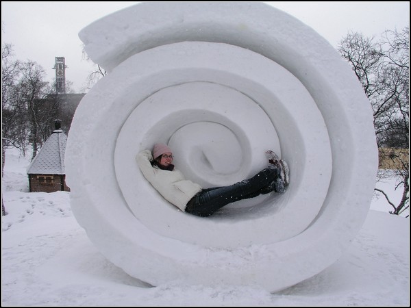 Снежные скульптуры из Кируны: спираль