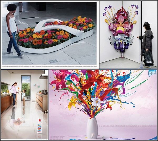 Креативная реклама цветов и цветы в креативной рекламе