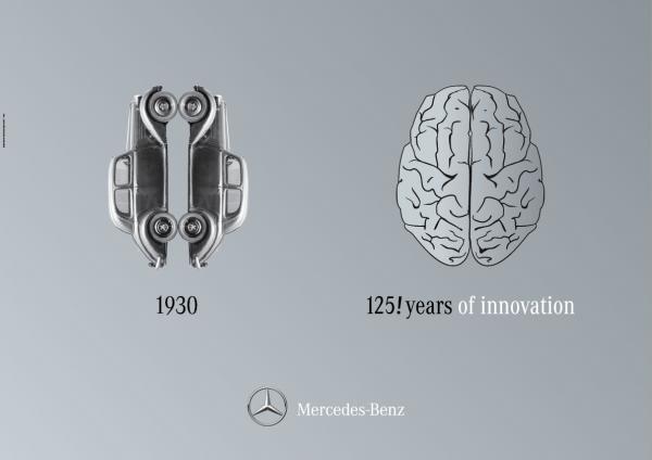 Первые рекламные попытки связать Mercedes-Benz с мозгом
