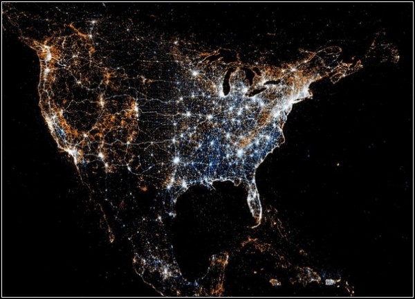 Карты пользователей Flickr и Twitter. Америка
