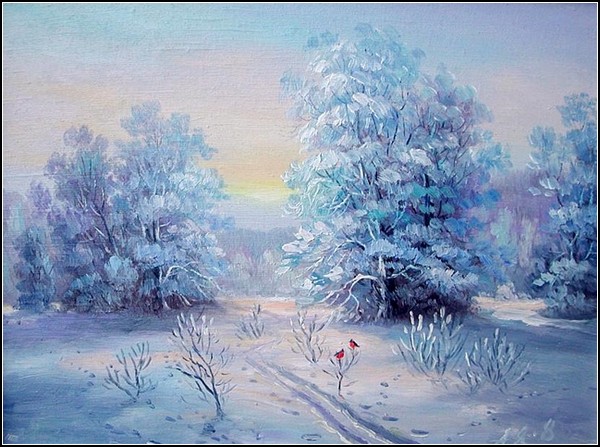 Зима. Закат. Александр Ямполь