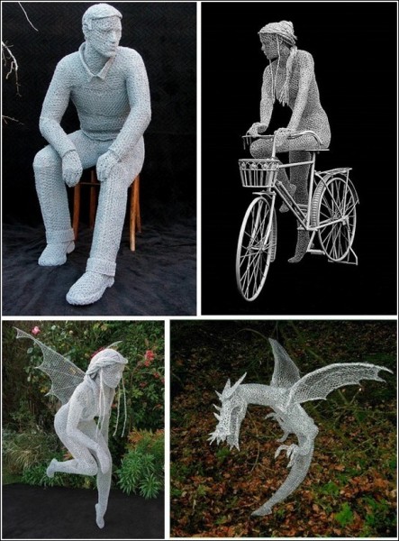 Феи, люди и звери Дерека Кинцетта: современная скульптура из проволоки