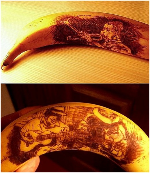 Банановая кожура как холст для художеств: рисунки Джана Джила Парка