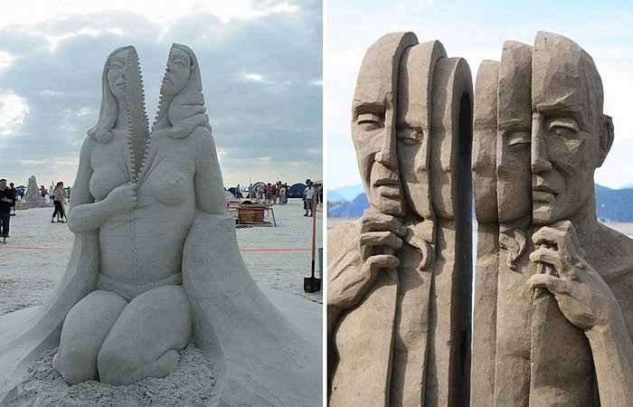 Расслоение личности: песчаные скульптуры Карла Джары