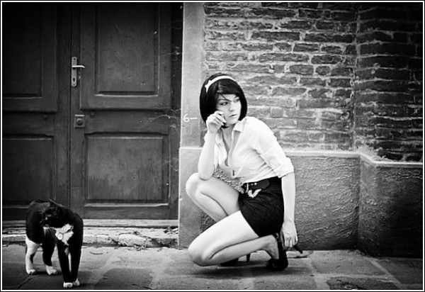 Женщина. Кошка. Черно-белые снимки Стефано Джакомини