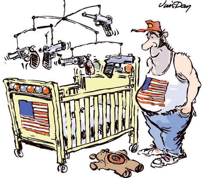Пушки - детям не игрушки? Американские карикатуристы об огнестрельном оружии