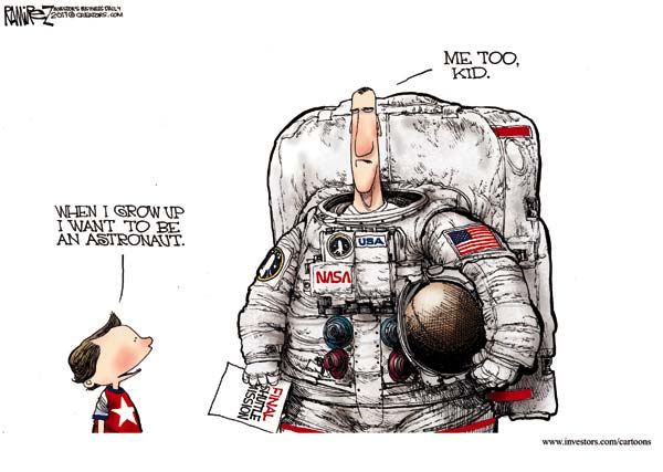 Проблема безработицы в американской карикатуре: хочу быть астронавтом