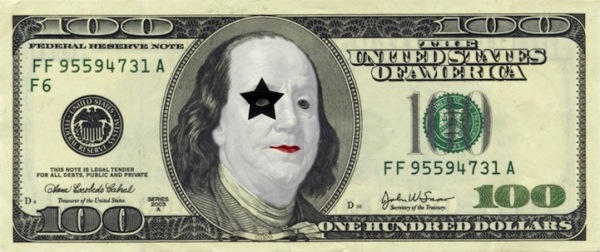 Забавная модернизация 100 долларов США: Франклин - фанат группы «Kiss»