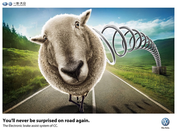 Овца на трассе: креативная реклама «Фольксвагена»