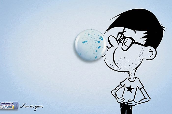 Конфета вместо пузыря: забавная реклама «Ментоса»